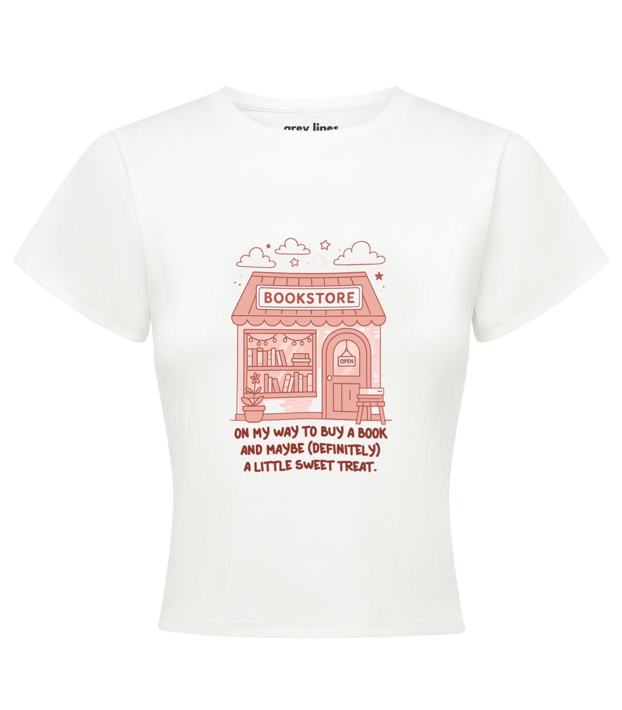 On My Way To Buy A Book And Maybe (Definitely) A Little Sweet Treat Baby Tee