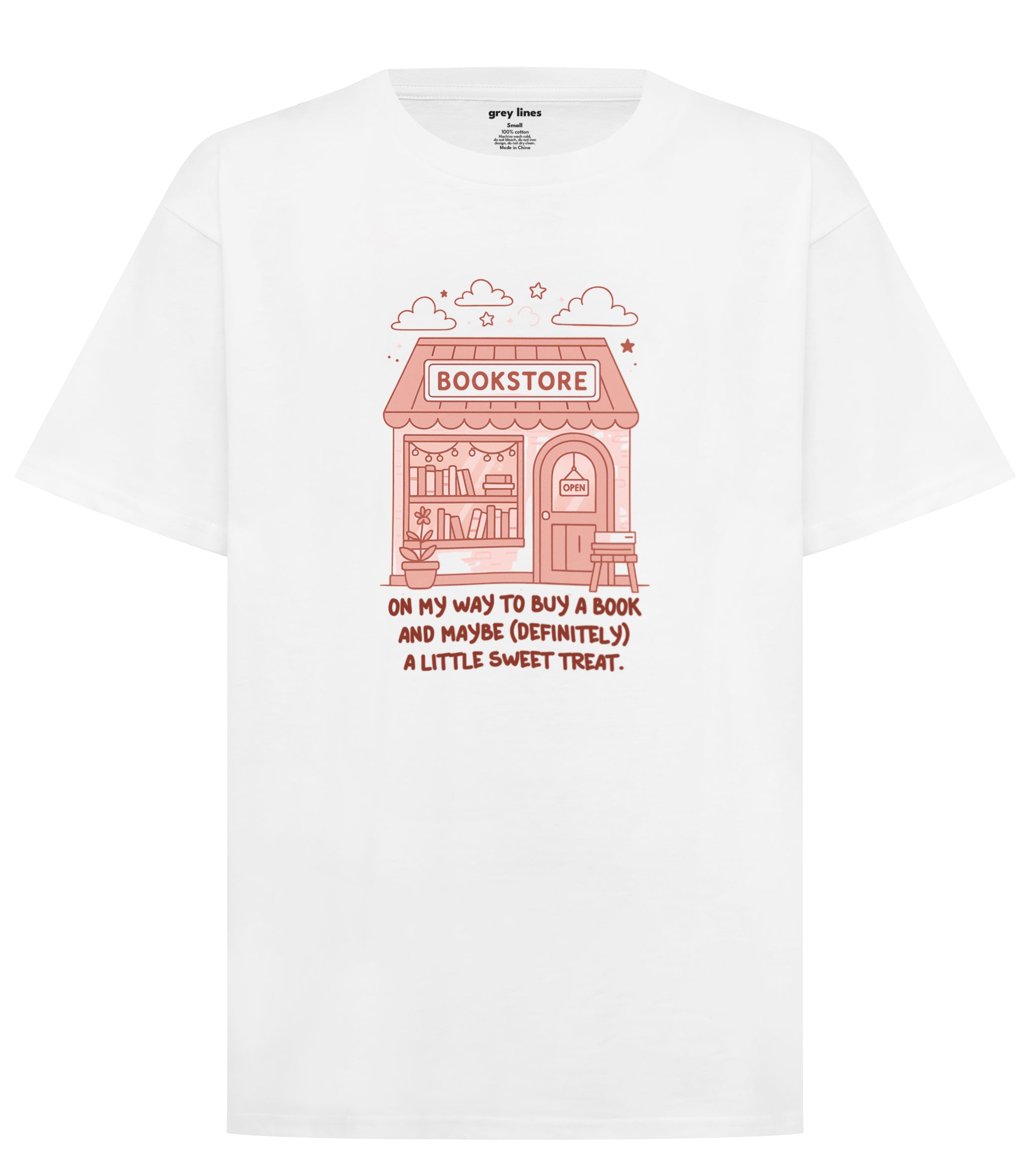 On My Way To Buy A Book And Maybe (Definitely) A Little Sweet Treat Oversized Tee