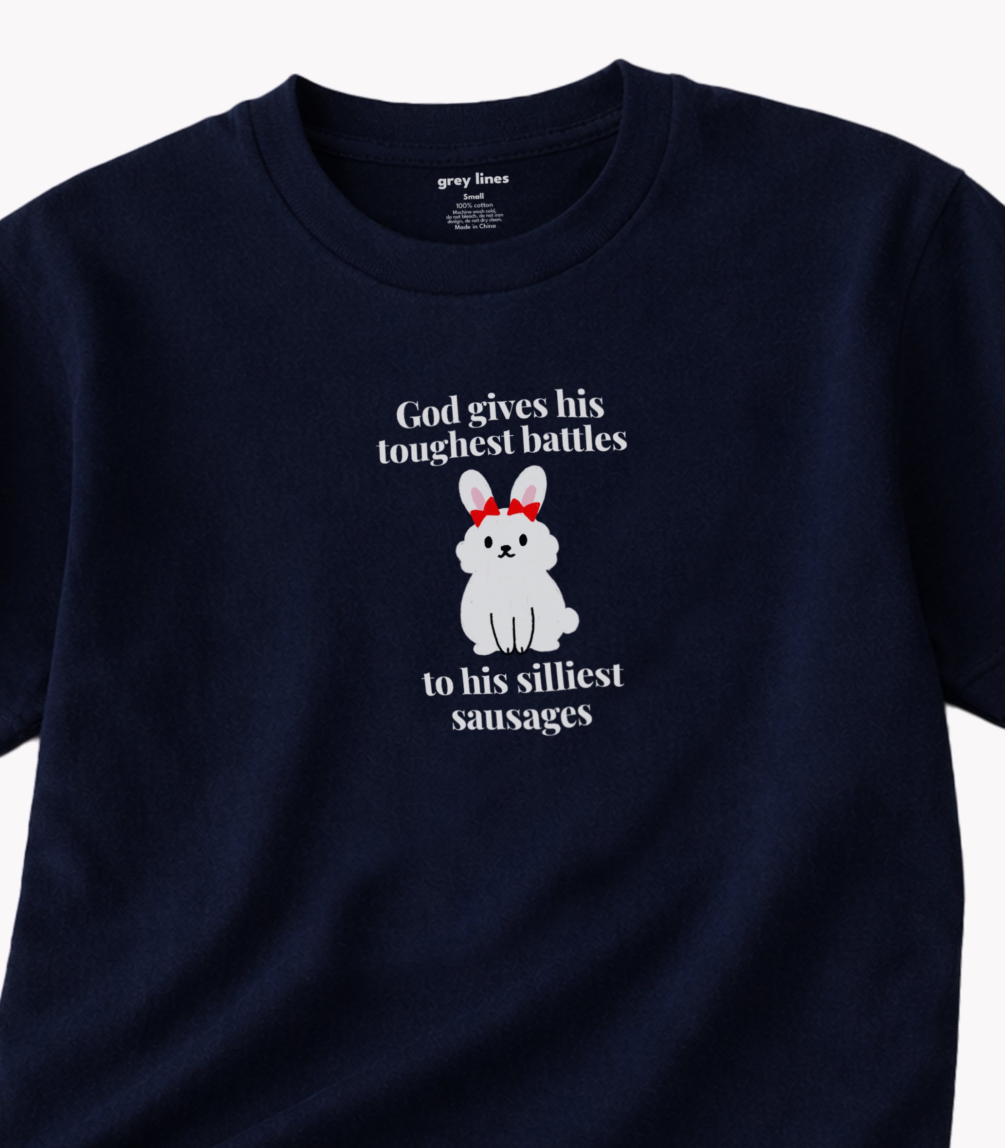 God Gives His Toughest Battles To His Silliest Sausages Oversized Tee