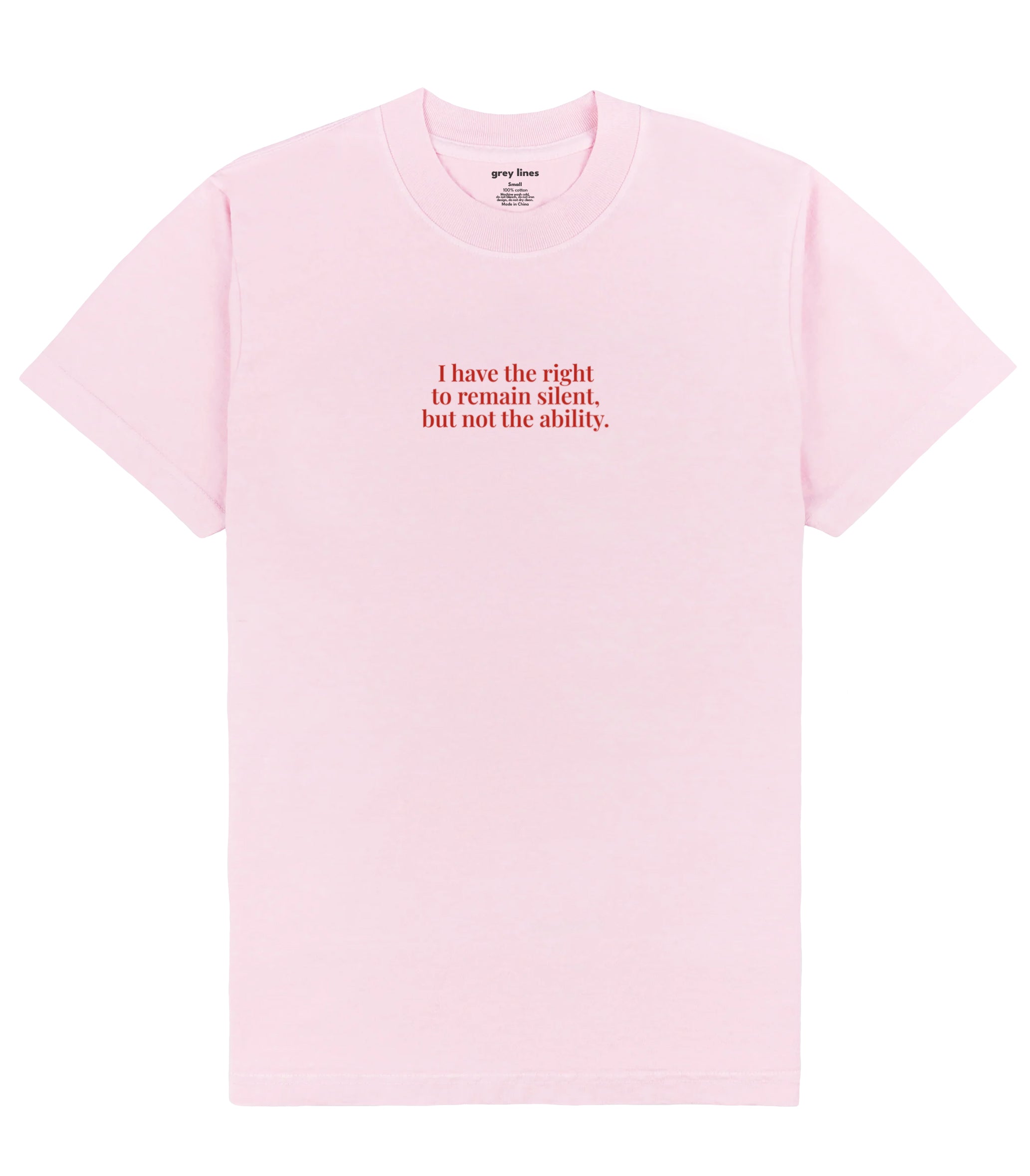 PRE-ORDER: I Have The Right To Remain Silent But Not The Ability Oversized Tee (Shipping in 1-2 weeks)