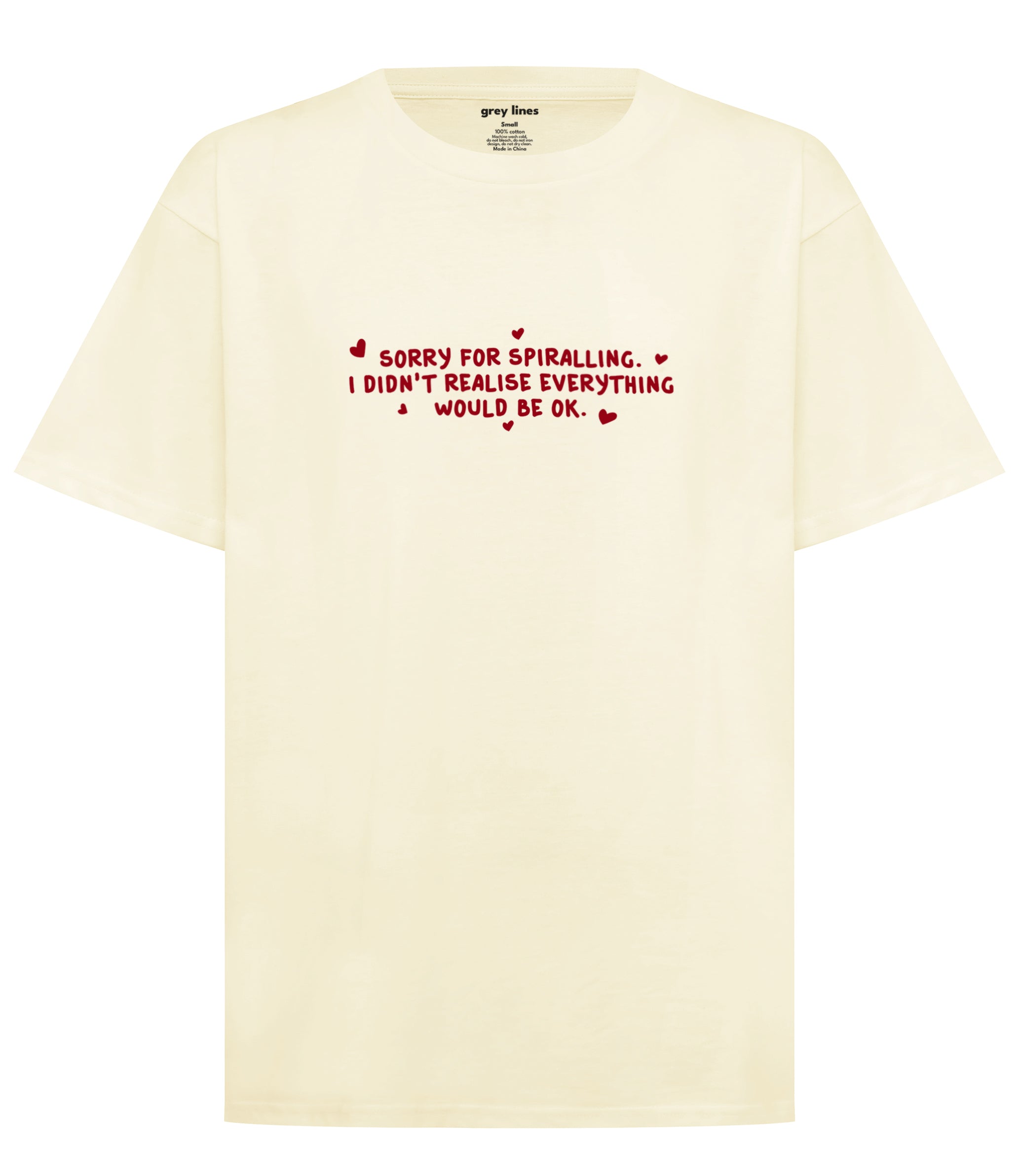 PRE-ORDER: Sorry For Spiralling, I Didn't Realise Everything Would Be Okay Oversized Tee (Shipping in 1-2 weeks)