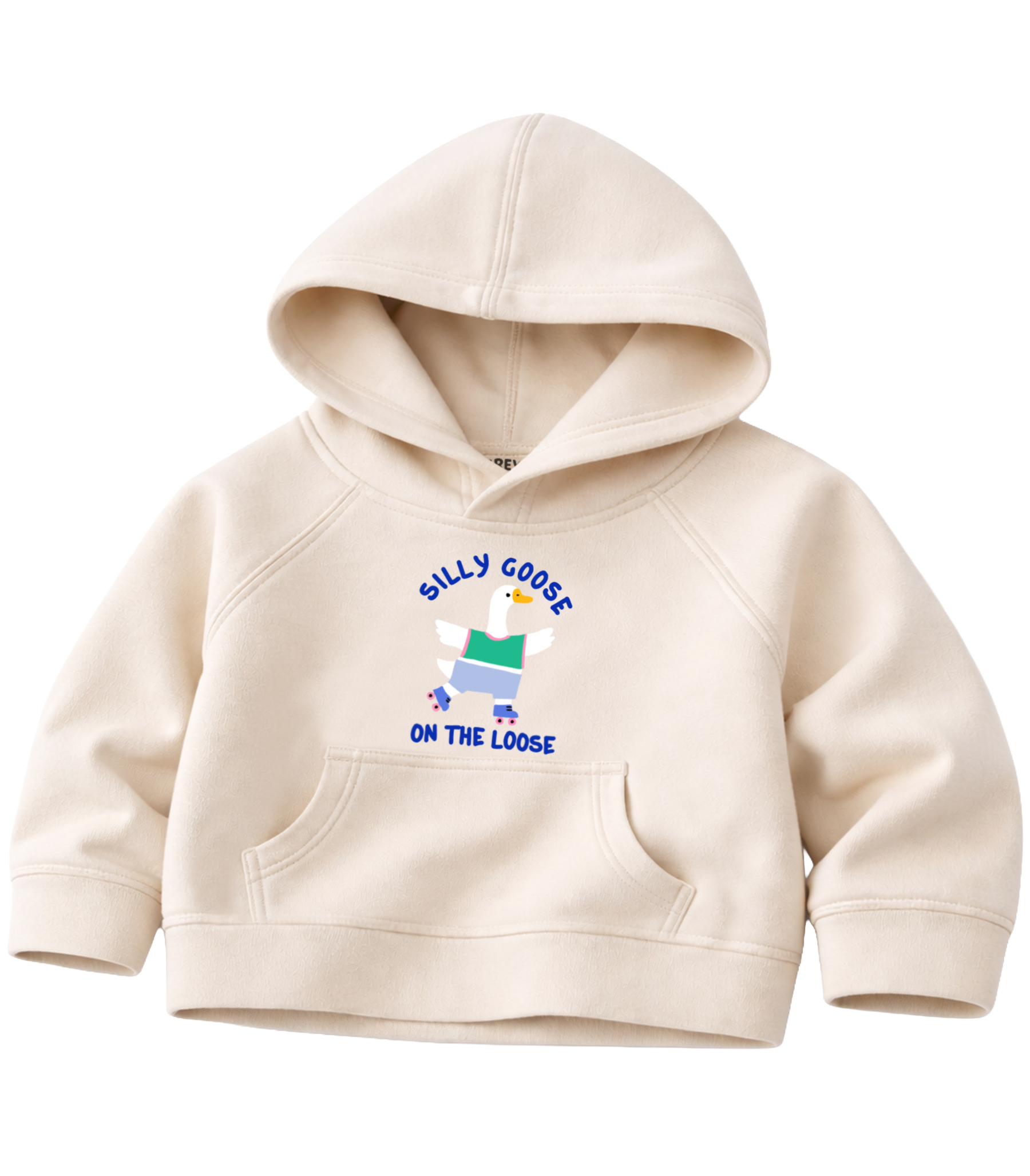 Silly Goose On The Loose Kids Hoodie (Natural Colour)
