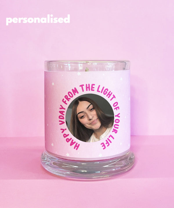 Happy Vday From The Light Of Your Life (Personalised Candle)