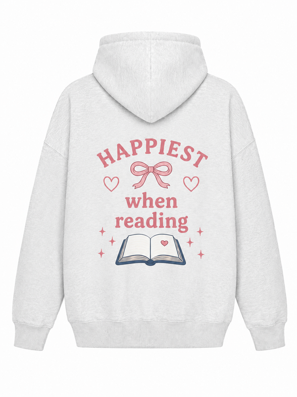 Happiest When Reading Oversized Hoodie