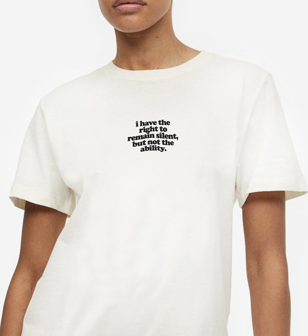 right to remain silent but not the ability oversized tee