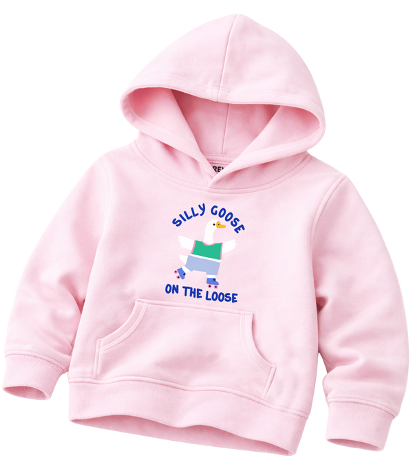 Silly Goose On The Loose Kids Hoodie (Pink colour)