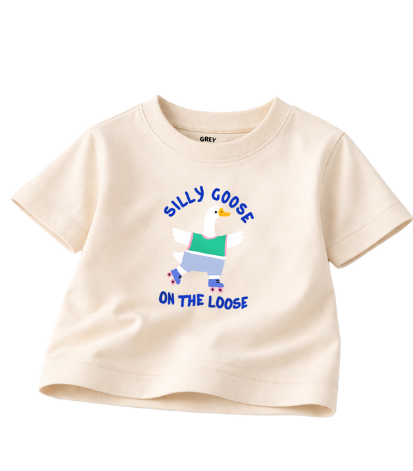 Silly Goose On The Loose Kids Tee (Natural Colour)