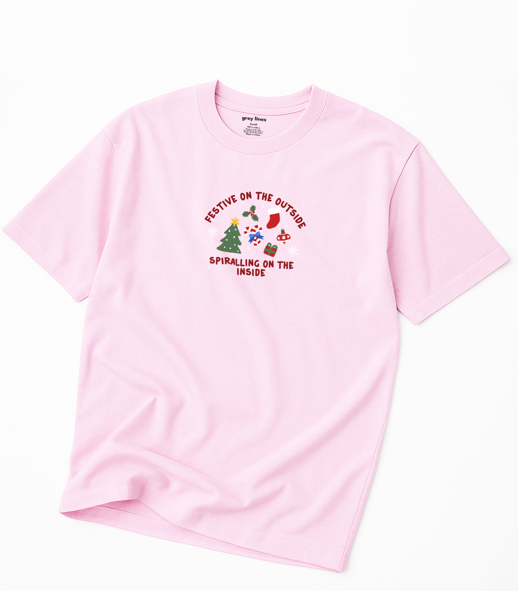 Festive On The Outside, Spiralling On The Inside Oversized Tee