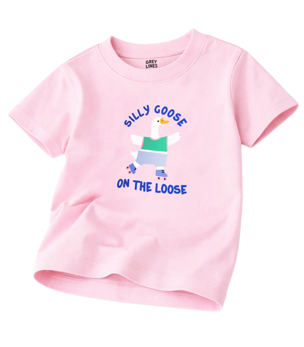 Silly Goose On The Loose Kids Tee (Pink colour) - LESS THAN 10 UNITS LEFT!