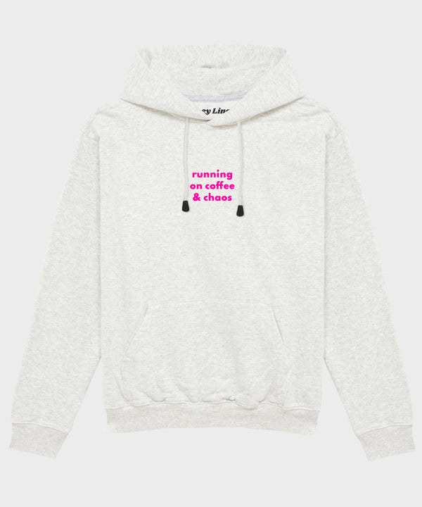 running on coffee & chaos oversized hoodie