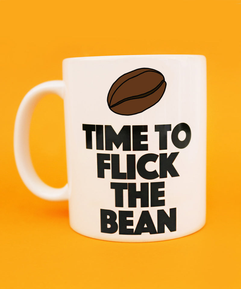 time to flick the bean coffee mug
