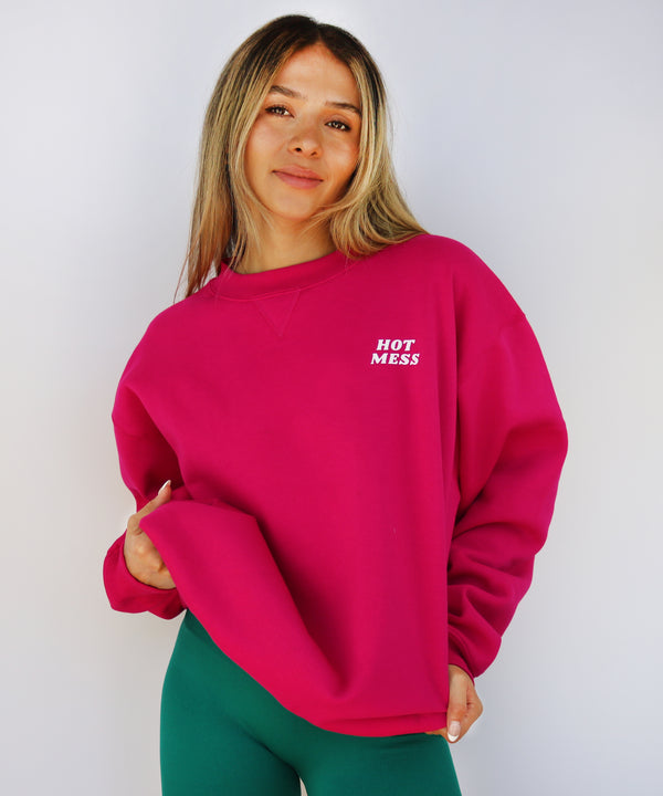hot mess pink oversized sweatshirt